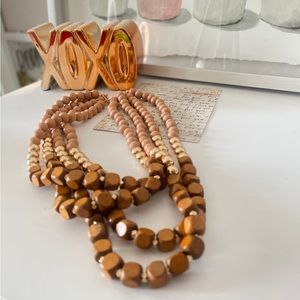 Multi Layer African Inspired Bohemian Brown And Gold Necklace